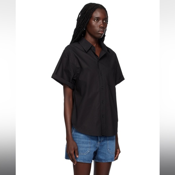Citizens for Humanity short sleeve Kayla button down shirt in Black small - Picture 11 of 11